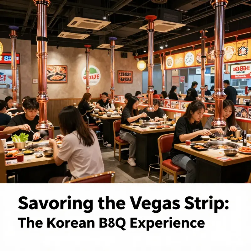 The lively and inviting atmosphere of 888 Korean BBQ, where customers enjoy grilling premium meats at their tables.