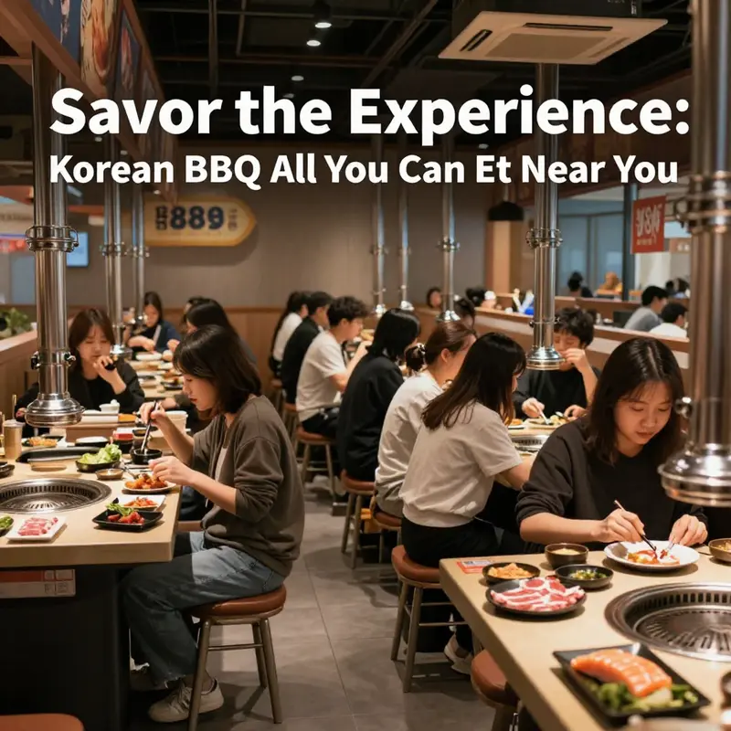 Diners delighting in an all-you-can-eat Korean BBQ experience at Jin Mee.