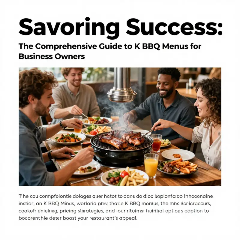 A festive K BBQ dining scene showing patrons grilling together, highlighting the communal aspect of Korean barbecuing.