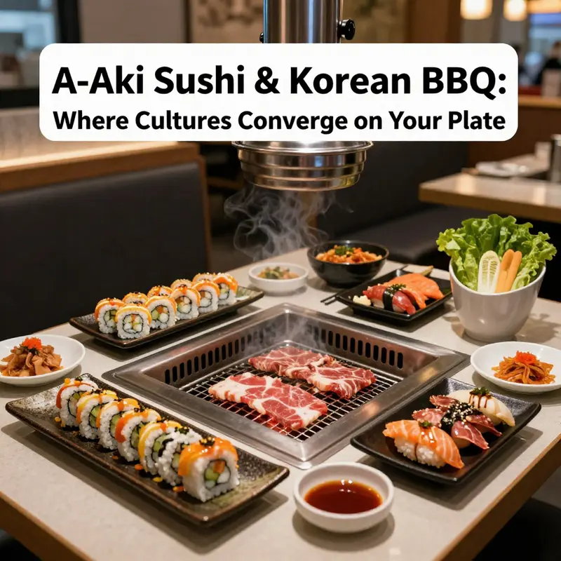 A snapshot of the culinary delights at A-Aki Sushi & Korean BBQ, showcasing its fusion menu.