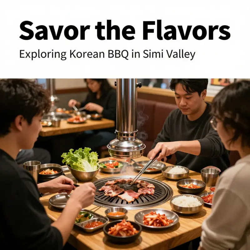A vibrant display of Korean BBQ dishes showcasing the highlights from the top restaurants in Simi Valley.
