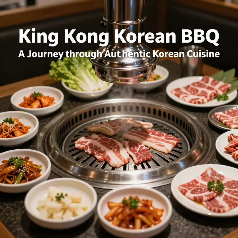 A lively dining atmosphere at King Kong Korean BBQ, highlighting the vibrant grill experience and culinary tradition.