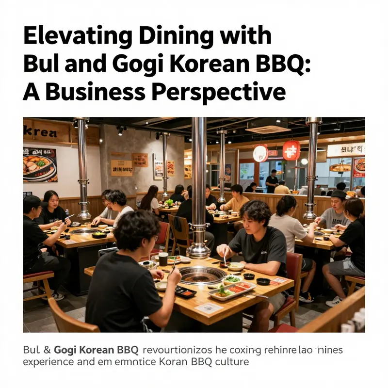 A bustling dining scene at Bul & Gogi Korean BBQ, showcasing guests immersed in a Korean BBQ experience.