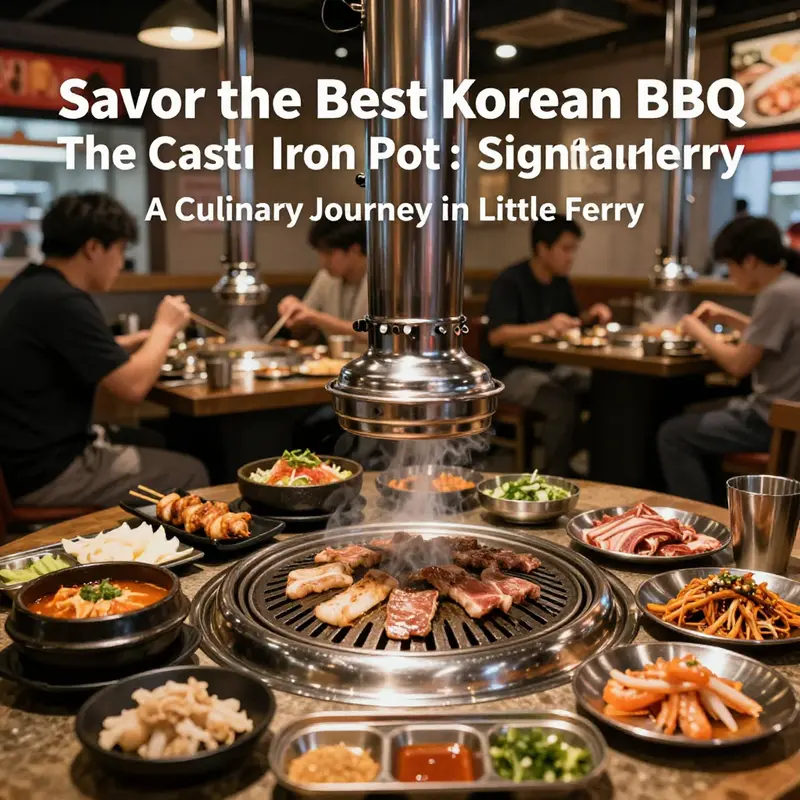 An engaging dining atmosphere at The Cast Iron Pot Signature featuring Korean BBQ grills.