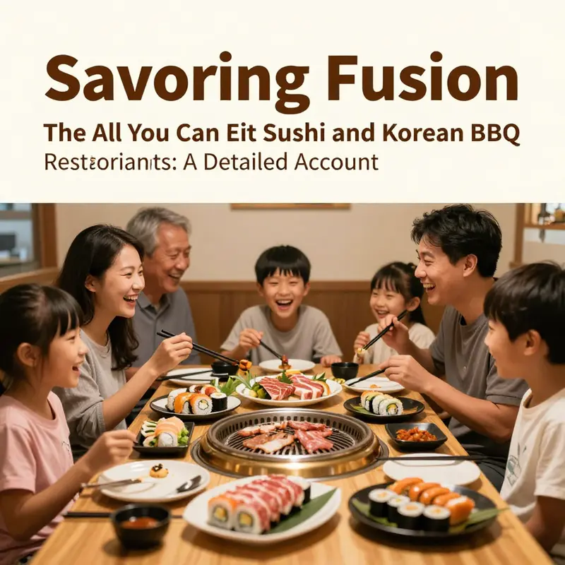 A vibrant display of sushi and Korean BBQ, embodying the essence of fusion dining.