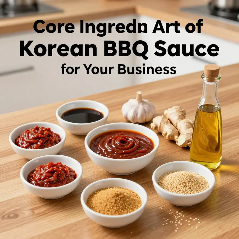 Essential ingredients for crafting authentic Korean BBQ sauce.