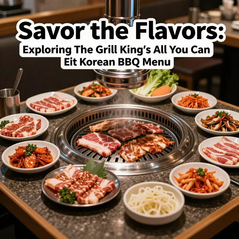 A display of marinated meats and side dishes at a Korean BBQ restaurant, ready for an engaging dining experience.