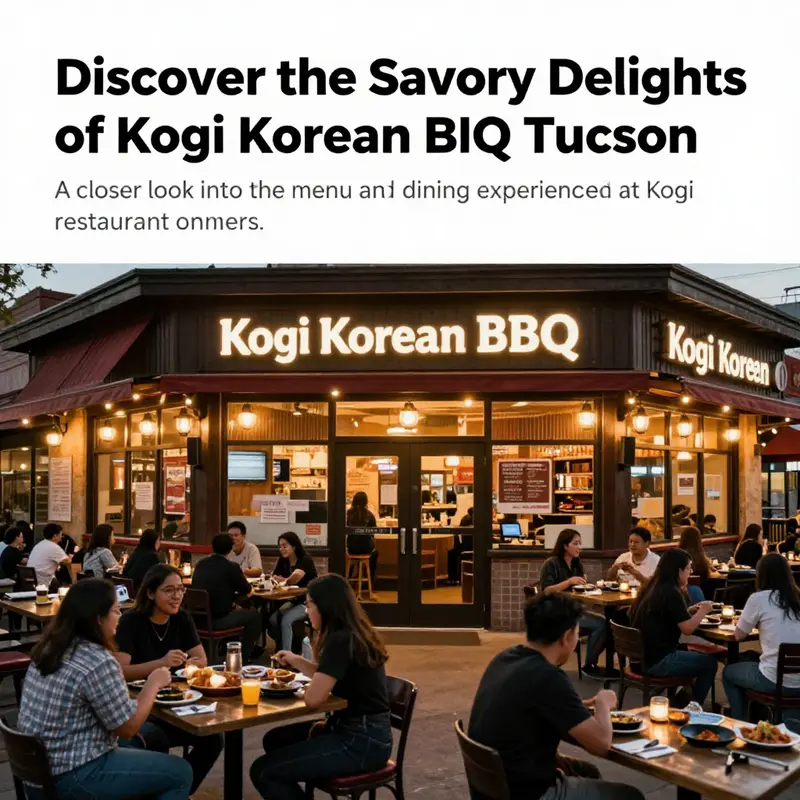 A cozy exterior shot of Kogi Korean BBQ, inviting guests with its warm ambiance.