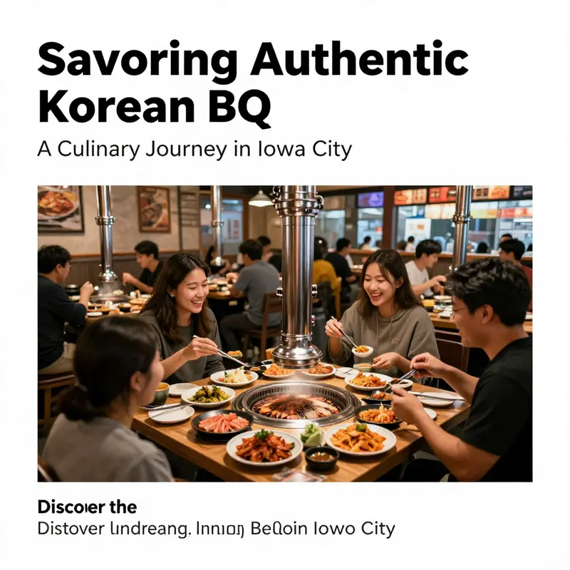 A panoramic view of a Korean BBQ restaurant full of patrons cooking and enjoying their meals, showcasing the lively atmosphere.