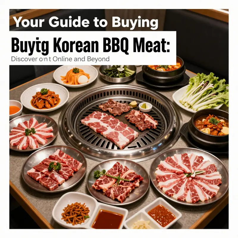 A beautifully arranged table featuring Korean BBQ dishes, showcasing grilled meats and traditional side dishes.