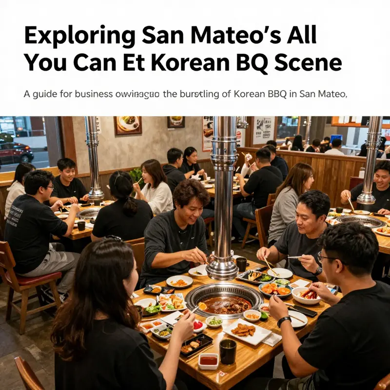 A bustling Korean BBQ restaurant filled with customers grilling and enjoying their meals together.
