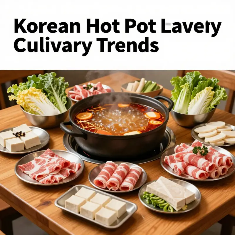 A colorful spread of ingredients for Korean hot pot ready for delivery.