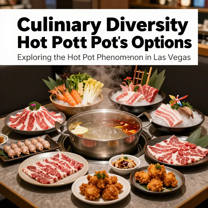 An authentic hot pot experience in Las Vegas offers vibrant social dining centered around bubbling pots.