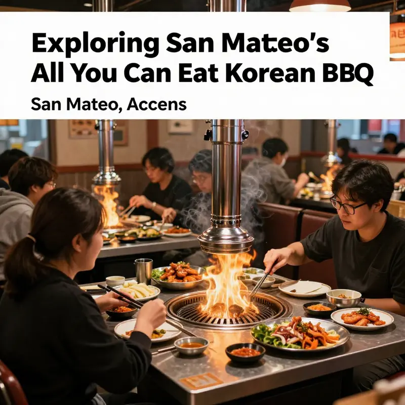 An array of delectable meats and sides represents the top Korean BBQ offerings in San Mateo.