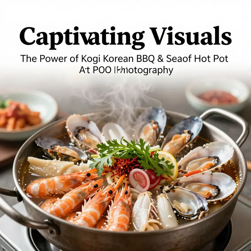 A vibrant display of Korean BBQ and Seafood Hot Pot dishes, showcasing the restaurant’s culinary diversity and inviting dining environment.