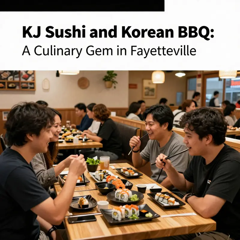A delectable array of sushi and Korean BBQ specialties that highlight KJ Sushi’s culinary offerings.