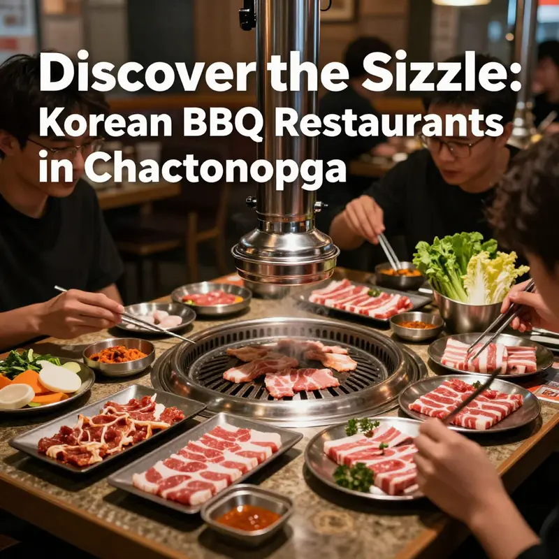 Diners enjoying an authentic Korean BBQ experience at a popular Chattanooga restaurant.