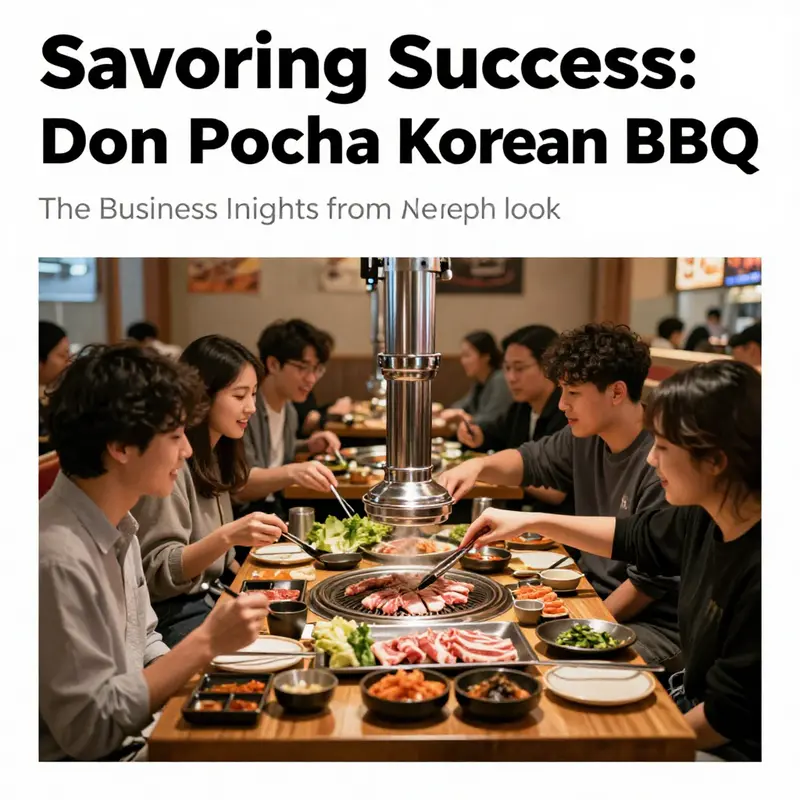 Friends and family gathered around a grill at Don Pocha Korean BBQ, sharing an enjoyable dining experience.