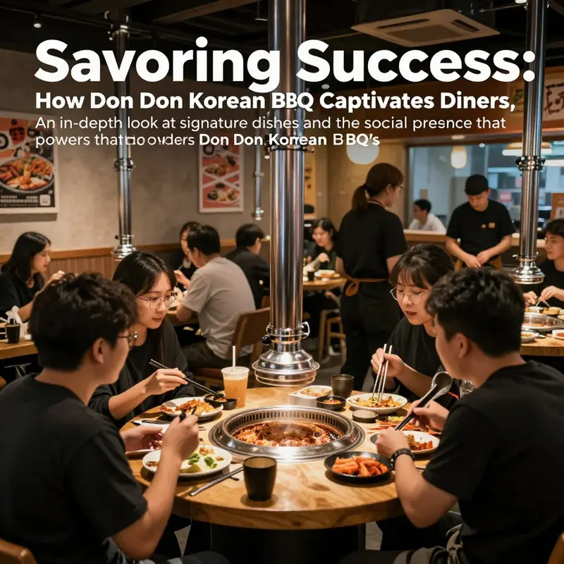 Customers enjoying Korean BBQ at Don Don, with a focus on the restaurant's vibrant interior and friendly service.
