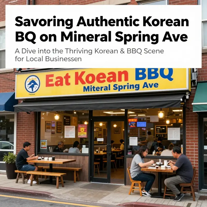 Exterior view of Eat Korean BBQ & Shabu Shabu restaurant with vibrant signage.