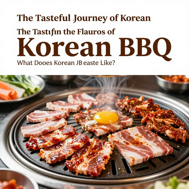 A vibrant assortment of marinated meats sizzling on the grill, representing the rich flavors of Korean BBQ.