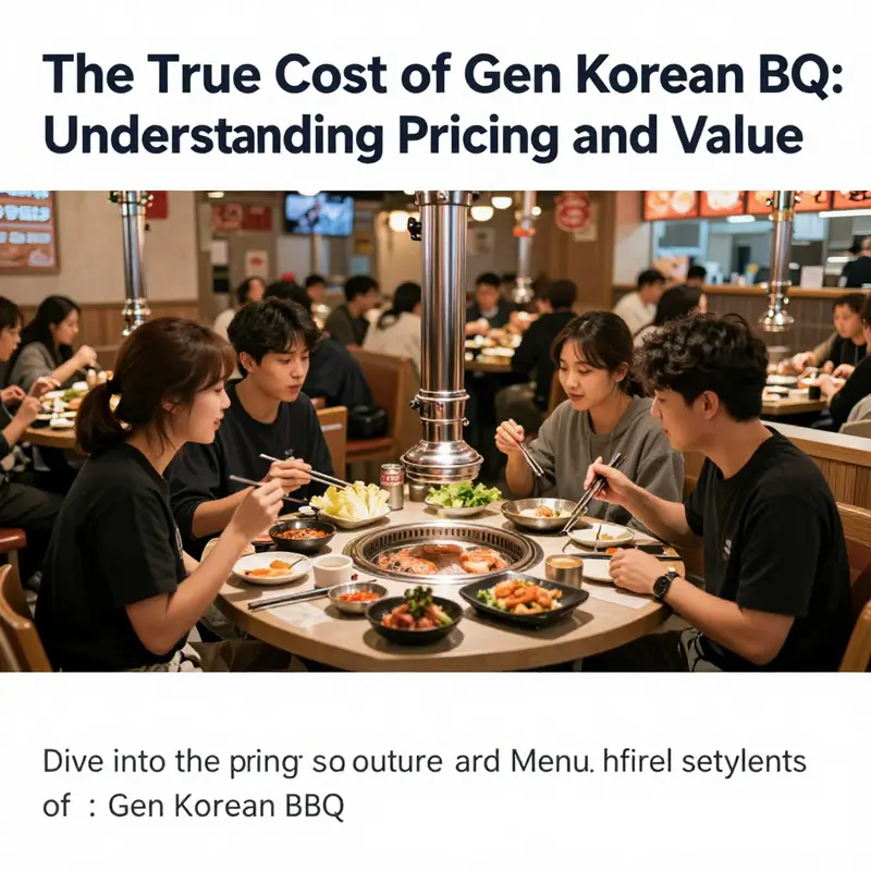 A bustling and lively Gen Korean BBQ restaurant scene filled with patrons enjoying various dishes and sharing moments.