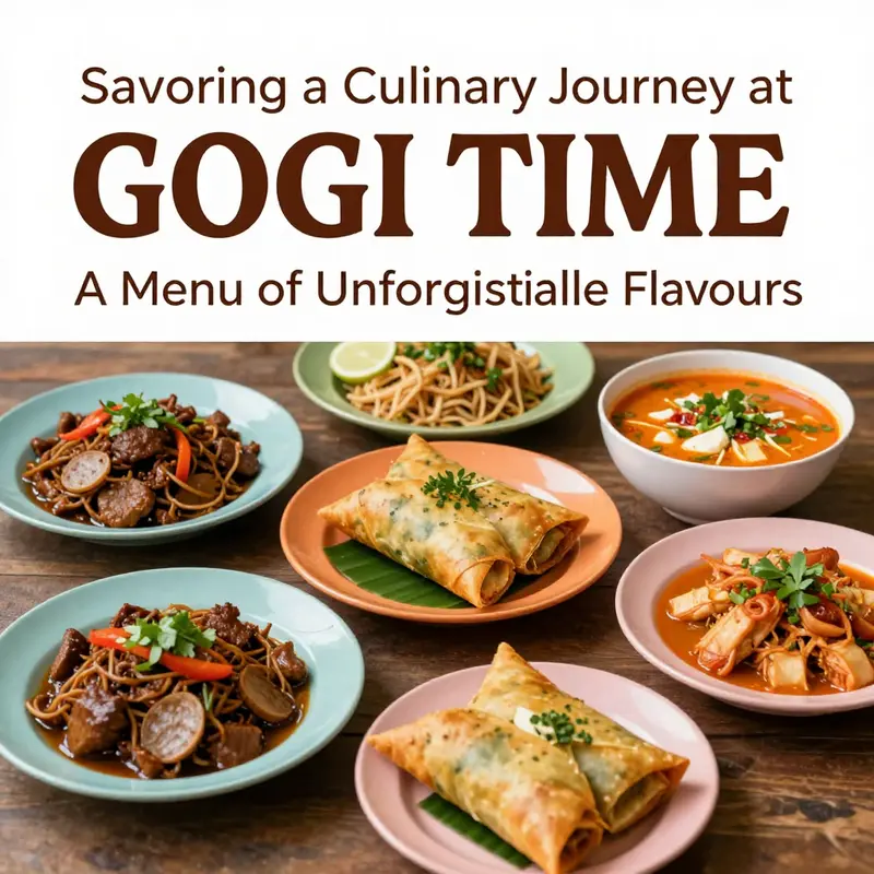 An enticing array of Filipino dishes showcasing the culinary heritage reflected in GOGI TIME’s menu.