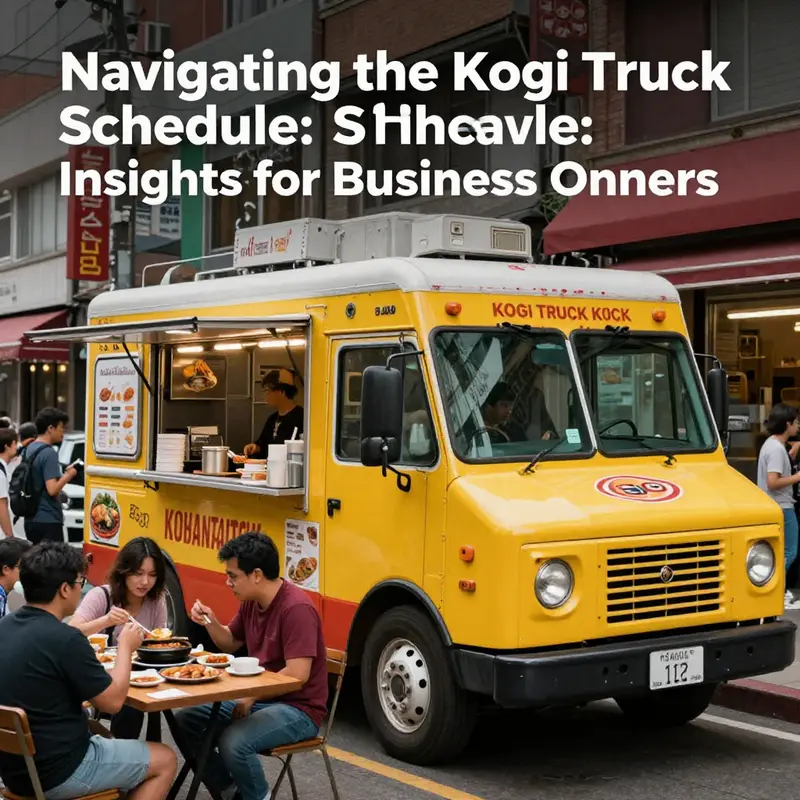 A vibrant food truck scene with diverse customers enjoying Korean food, highlighting the charm and excitement of the food truck industry.