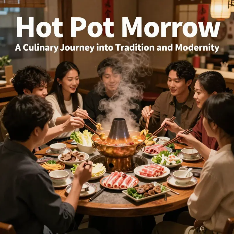 A joyful group of friends sharing a hot pot meal, symbolizing community and culinary tradition.