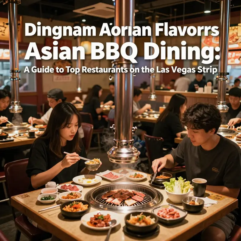 Guests savoring the authentic Korean BBQ experience at Gangnam Asian BBQ Dining, located on the Las Vegas Strip.