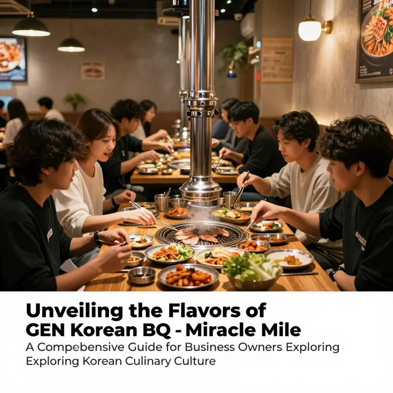 Interior view of GEN Korean BBQ featuring diners around a grill, enjoying lively interactions and flavorful dishes.