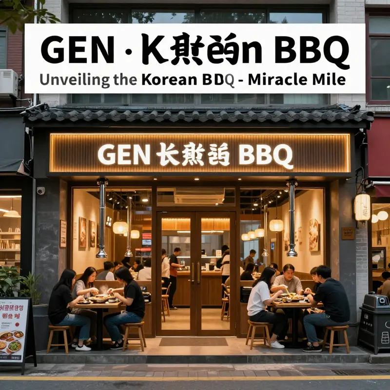 The welcoming exterior of GEN Korean BBQ – Miracle Mile, inviting guests into a world of flavors.