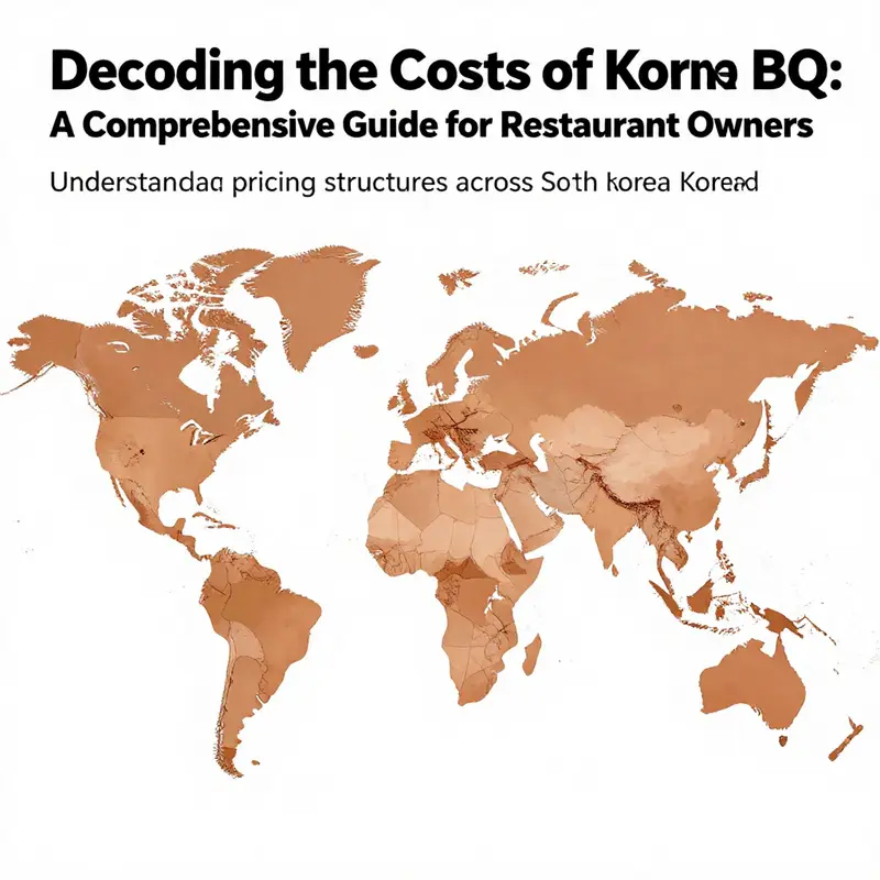 World map illustrating the price range of Korean BBQ in South Korea, Thailand, and Australia.