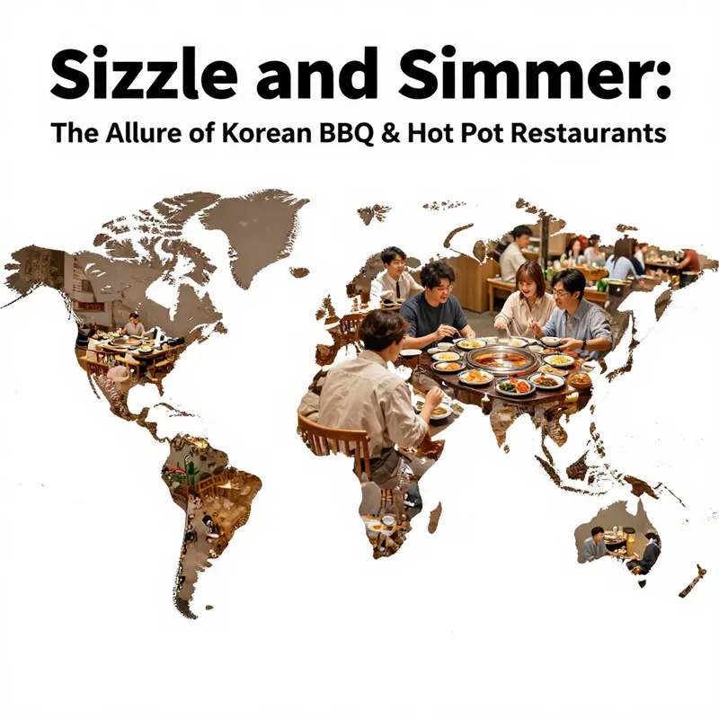 A modern yet authentic interior showcasing the unique design appeal of Korean BBQ establishments.