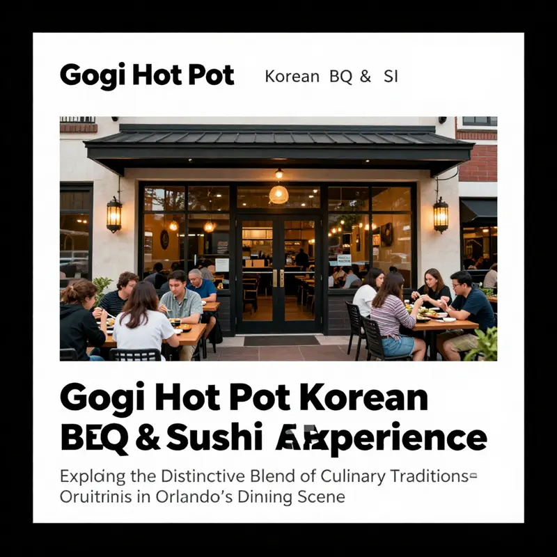 A welcoming exterior view of Gogi Hot Pot restaurant with patrons enjoying a meal outdoors.