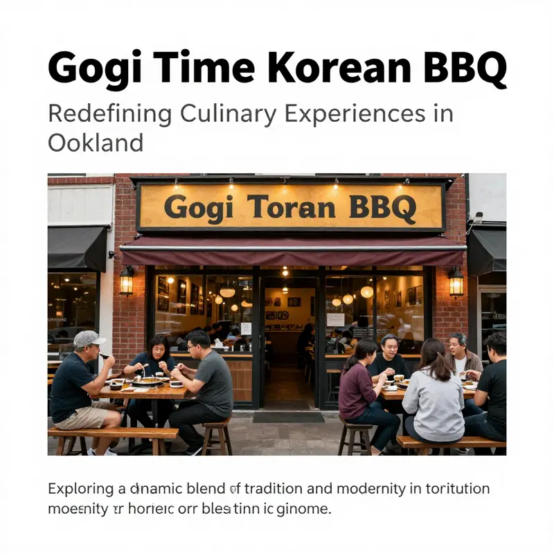 Exterior view of Gogi Time Korean BBQ busy with guests.