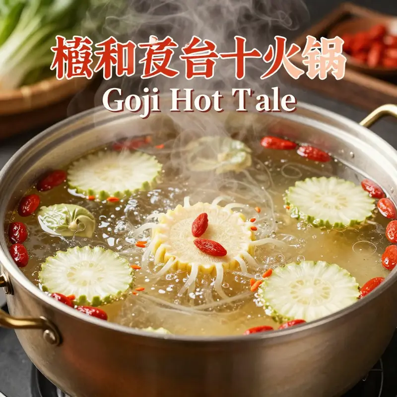 Delicious Goji Hot Pot with a rich array of ingredients, showcasing the unique flavors and health benefits of the dish.