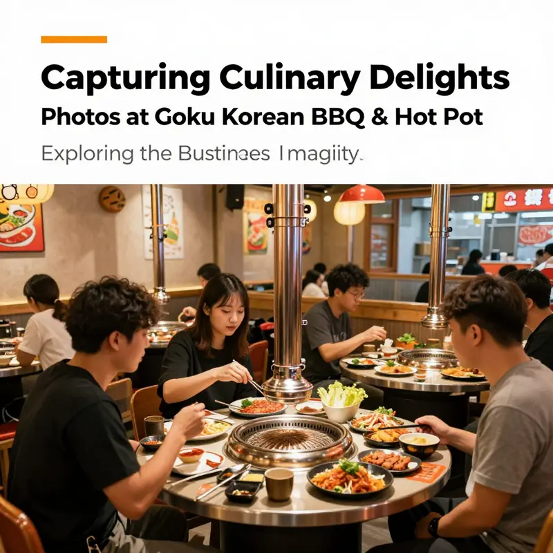 Interior view of Goku Korean BBQ & Hot Pot, showcasing diners enjoying grilled meals and a lively atmosphere.