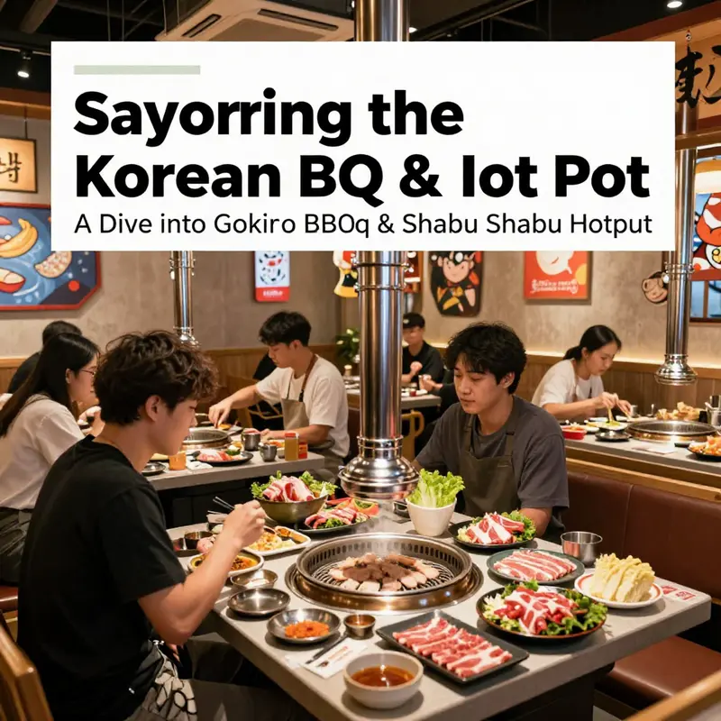 The warm and lively atmosphere at Goku Korean BBQ & Hot Pot, where diners enjoy a unique grilling and hot pot experience.