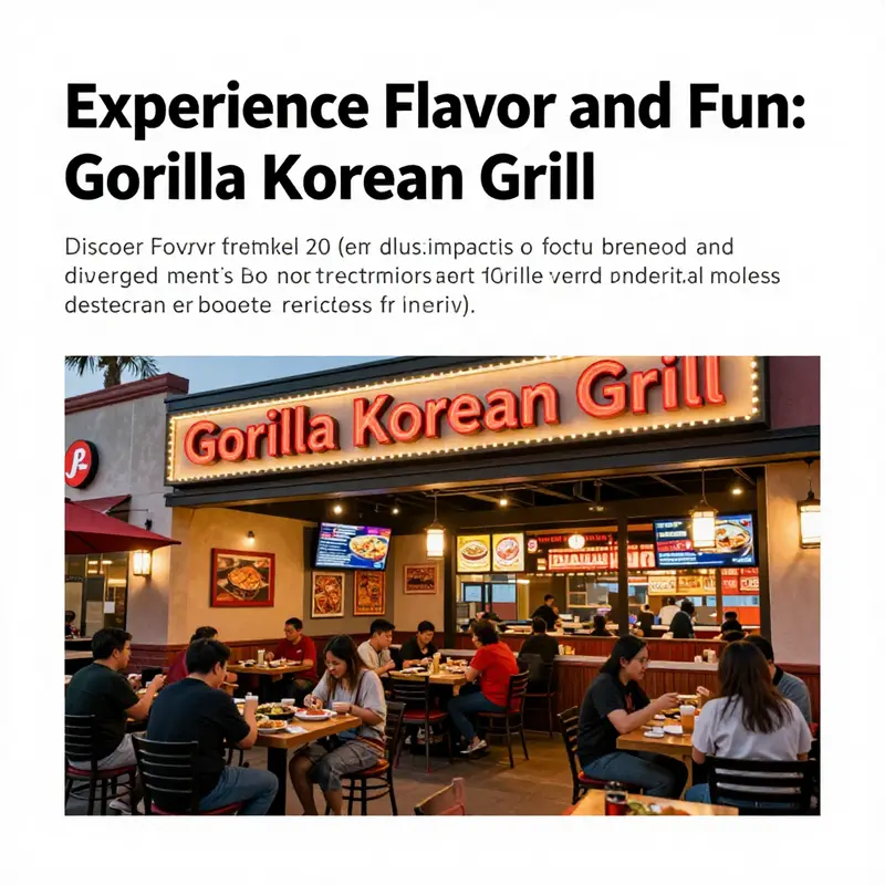 A photo of Gorilla Korean Grill's exterior in Las Vegas, featuring a modern and vibrant design that attracts diners.
