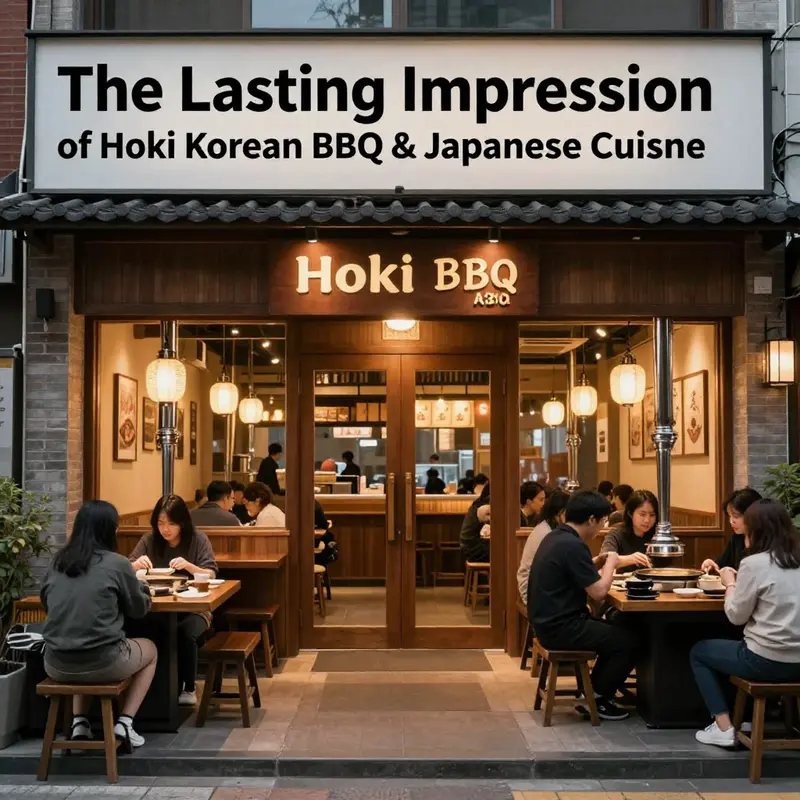 The entrance of Hoki Korean BBQ, showcasing its welcoming atmosphere.