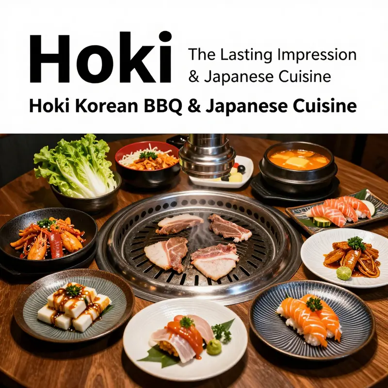 A fusion of flavors showcasing the diverse offerings of Hoki Korean BBQ & Japanese Cuisine.