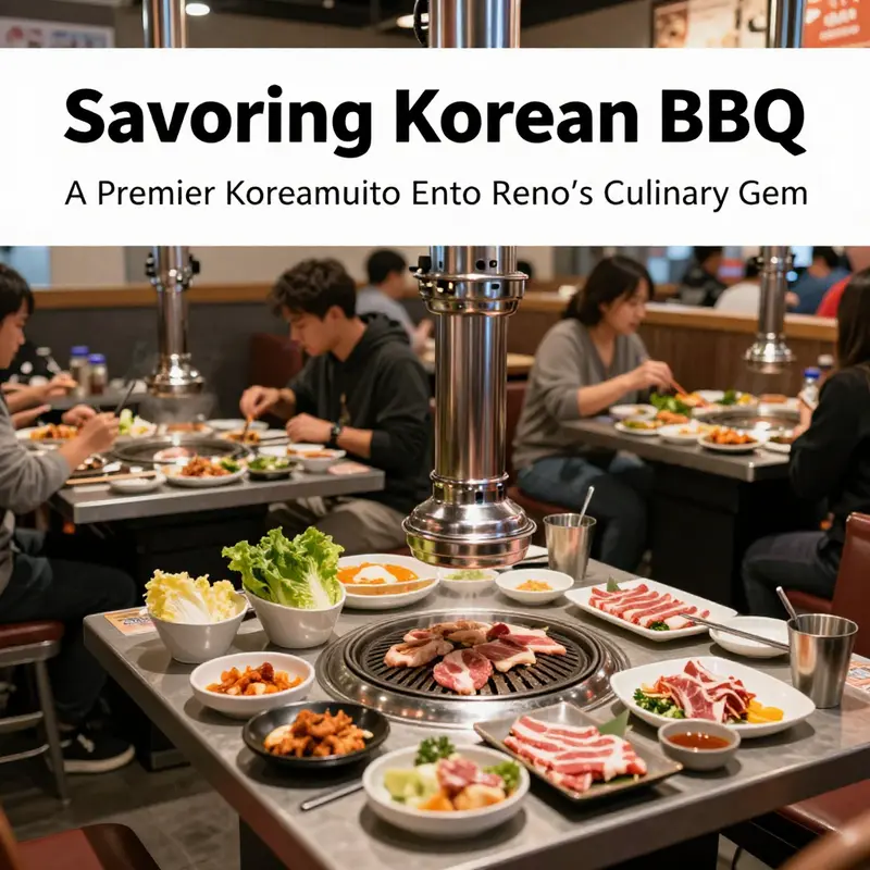 Diners enjoying an authentic Korean BBQ experience at Ijji 4, featuring marinated meats and fresh side dishes.