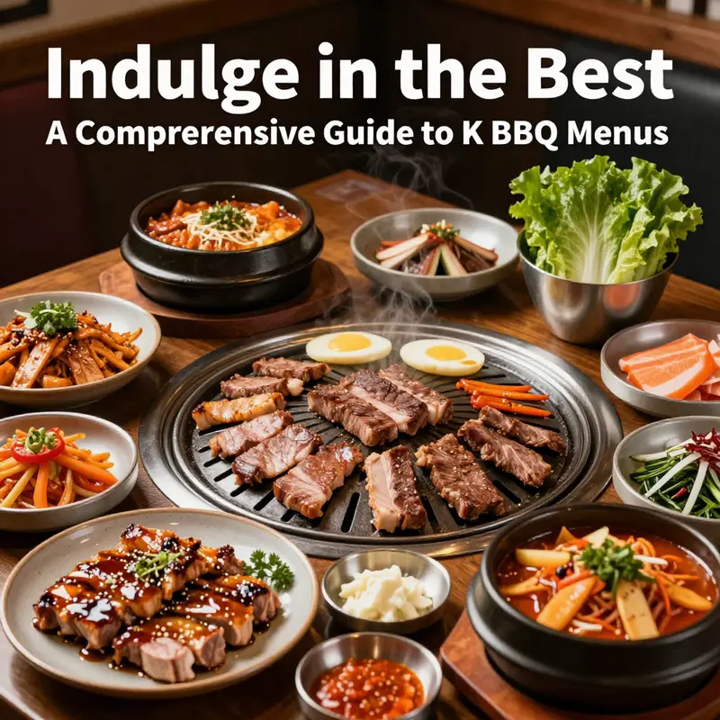 An engaging array of Korean barbecue dishes, showcasing diverse options and flavors from K BBQ cuisine.