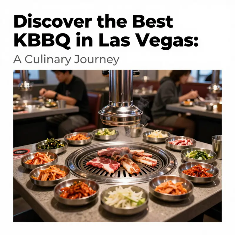 A table filled with grilling meats and Japanese appetizers, representing the vibrant KBBQ experience in Las Vegas.