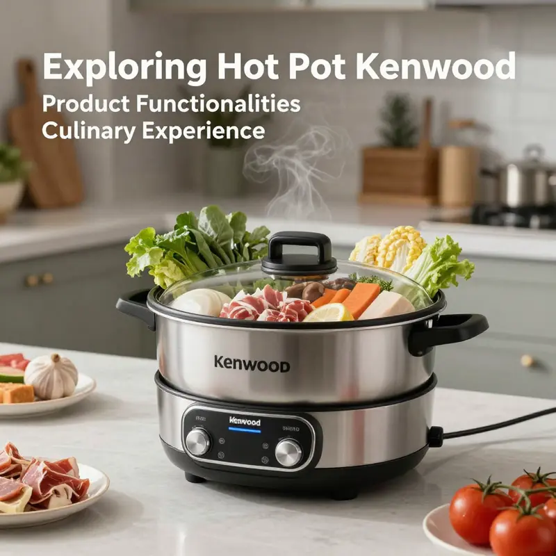 The Kenwood electric cooker designed for versatile cooking, featuring fresh ingredients for a delightful hot pot experience.