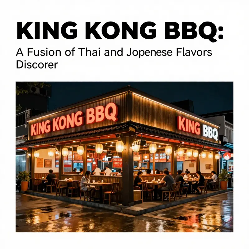 A brightly lit entrance of King Kong BBQ, showcasing its welcoming ambiance in Bangkok.