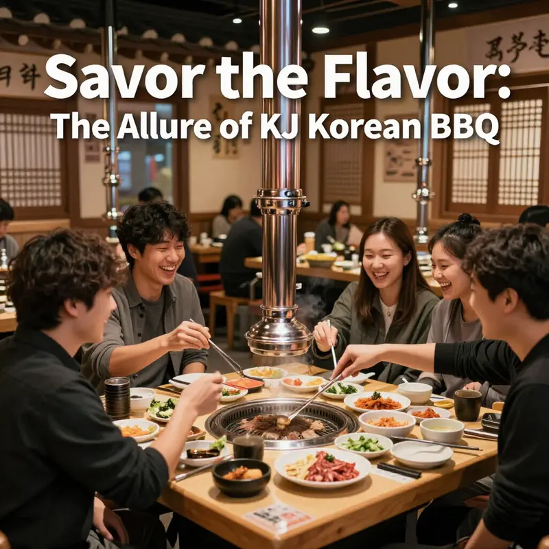 A vibrant Korean BBQ setup, perfect for sharing a communal meal.