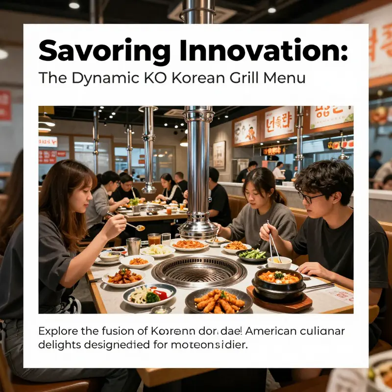 A modern interior of KO Korean Grill bustling with diners enjoying Korean barbecue and other unique dishes.
