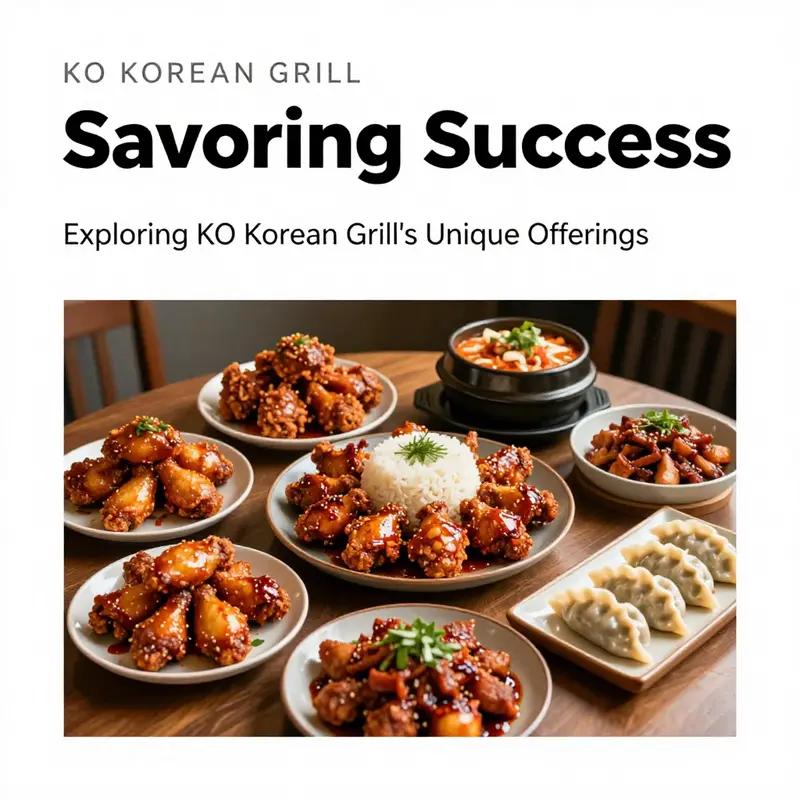 An enticing array of traditional and fusion dishes available at KO KOREAN GRILL, showcasing the restaurant’s unique offerings.